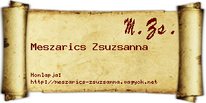 Meszarics Zsuzsanna névjegykártya